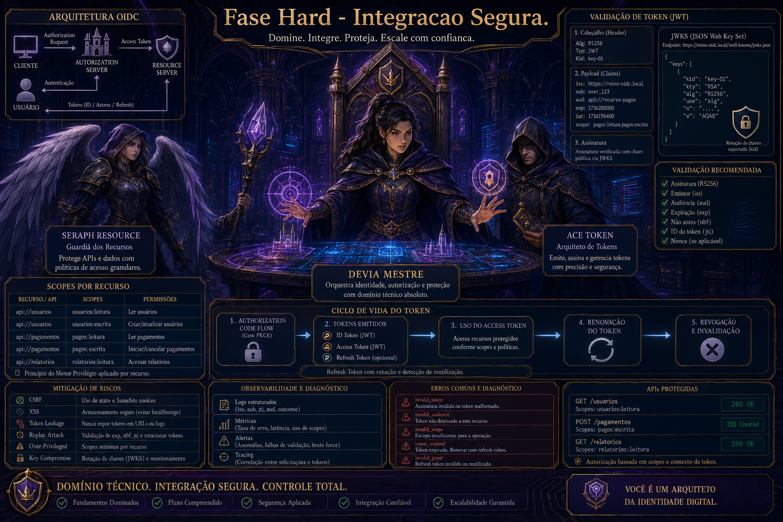 Fase Hard com arquitetura integrada, APIs protegidas e validações avançadas OIDC